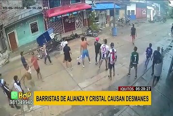 Barristas de Alianza y Cristal causan desmanes en viviendas y hurtan vehículos en Iquitos