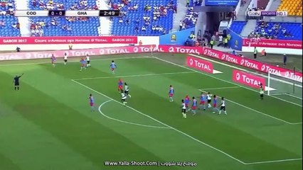 الشوط الاول مباراة غانا و الكونغو الديموقراطية 2-1 ربع نهائي كاس افريقيا 2017