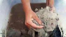 Gritty Sand Cement Charcoal Big Blocks Water Crumble Cr; ASMR Chunks❤