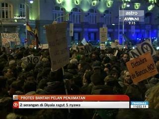 Rakyat Sepanyol protes pelan penjimatan