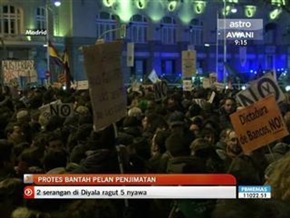 Rakyat Sepanyol protes pelan penjimatan