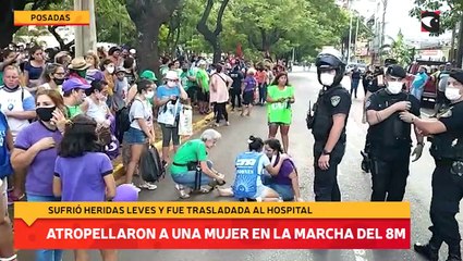 Atropellaron a una mujer en la marcha del 8M