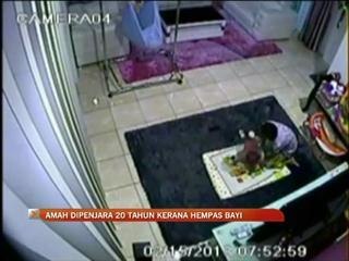 Amah hempas bayi dipenjara 20 tahun