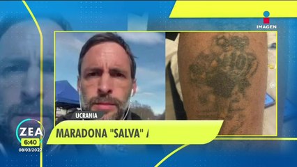 Tatuaje de Maradona salva a periodistas en Ucrania