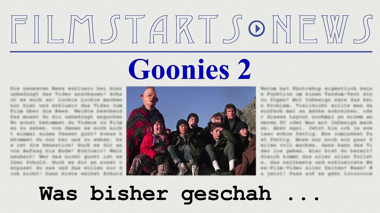Was bisher geschah... alle wichtigen News zu 'Goonies 2' auf einen Blick!