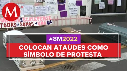 Con ataúdes, exigen justicia por feminicidios en Ecatepec