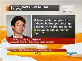 Tunku Zain tidak minat sertai politik