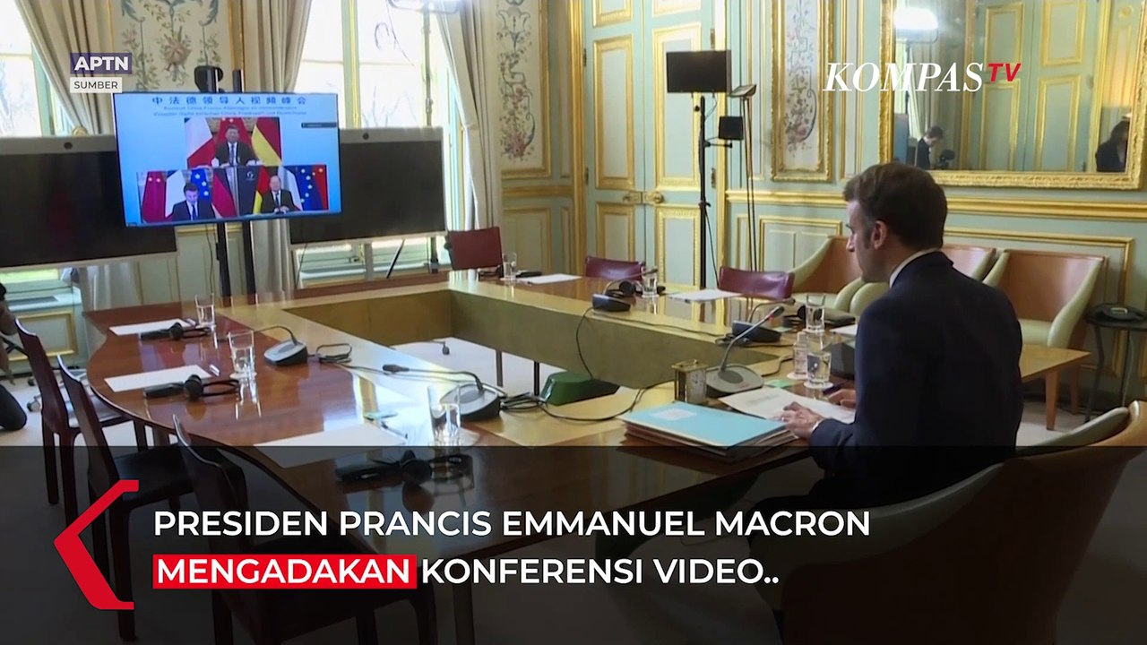 Presiden Prancis Macron Video Call Xi Jinping,...