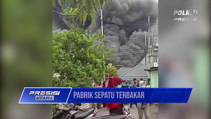 Pabrik Sepatu di Sidoarjo Terbakar, Jalan Pondok Candra sampai Tropodo Macet