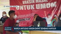 Warga Antusias Vaksin Dapat Sembako Kapolri