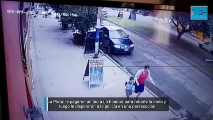 La Plata le pegaron un tiro a un hombre para robarle la moto y luego le dispararon a la policía en una persecución