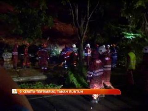 9 kereta tertimbus akibat tanah runtuh