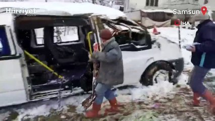 Samsun'da öğrenci servisi kaza yaptı