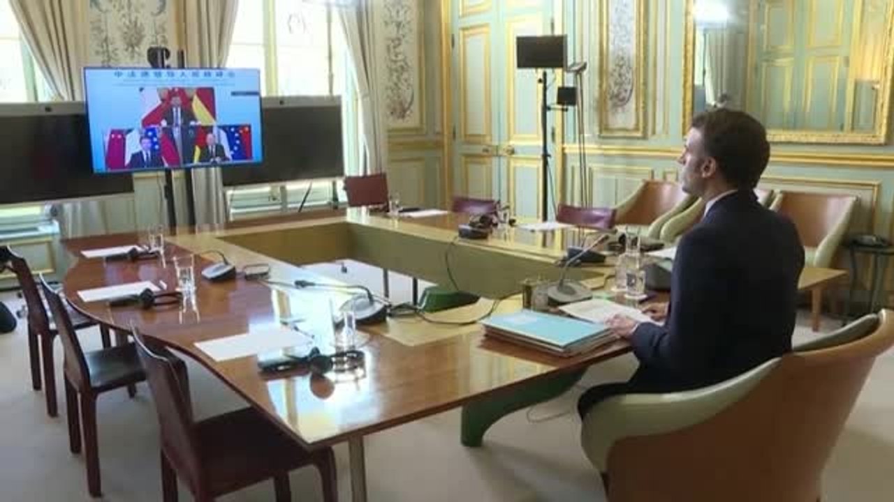 Reunión del presidente chino con el francés y el canciller alemán