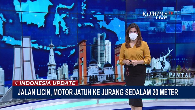 Pengendara Hilang Kendali Akibat Jalan Licin, Sepeda Motor Terjun ke Jurang Sedalam 20 meter