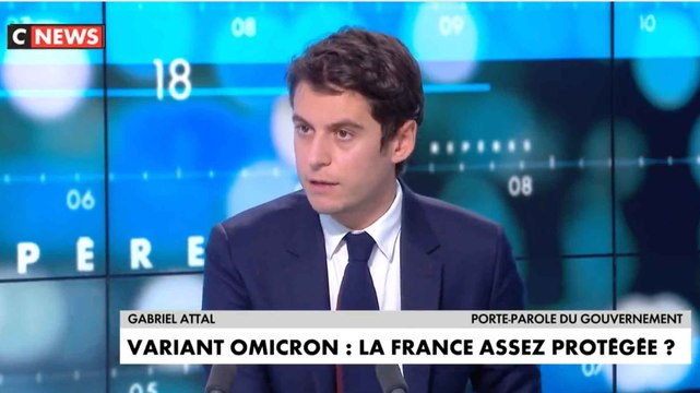 Gabriel Attal (sur CNews) : ce qu'il faut faire face au variant Omicron au moins aussi contagieux que le variant Delta