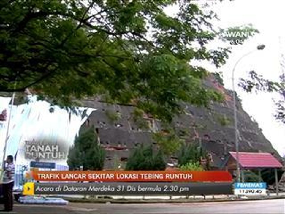 Trafik lancar di sekitar tebing runtuh