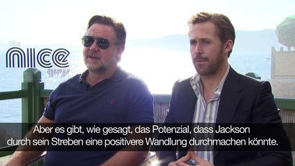 FILMSTARTS-Interview zu "The Nice Guys" mit Ryan Gosling, Russell Crowe, Matt Bomer und Angourie Rice