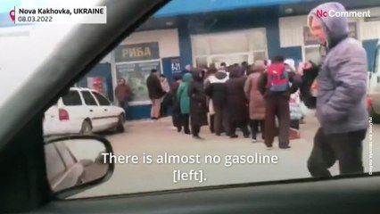 Empty supermarket shelves in Russia-occupied city of Nova Kakhovka
