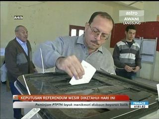 Keputusan referendum Mesir diketahui hari ini