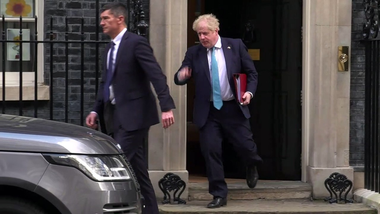 Boris Johnson departs Downing Street for PMQs