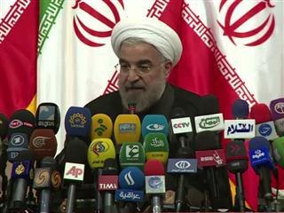 Iran's President-elect Hassan Rowhani gives first presser