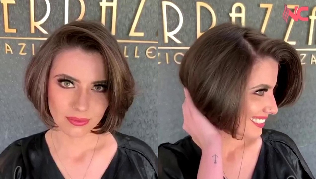 Trasformazione di capelli lunghi in un bellissimo taglio di capelli corto