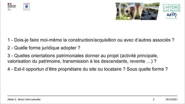 Incidence du statut juridique d’un projet hydroélectricité sur la fiscalité et le patrimoine