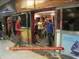Laluan masuk LRT Ampang ditutup hingga 30 Ogos