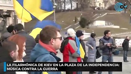 La Filarmónica de Kiev en la Plaza de la Independencia- música contra la guerra