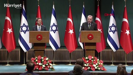Cumhurbaşkanı Erdoğan, İsrail Cumhurbaşkanı Isaac Herzog ile basın açıklaması yaptı
