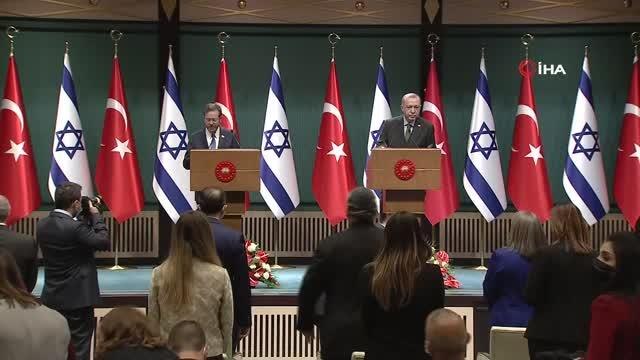 Cumhurbaşkanı Erdoğan, İsrail Cumhurbaşkanı Herzog ile ortak basın toplantısında konuştu Açıklaması
