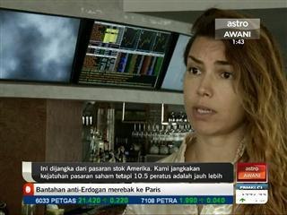 Pasaran saham Turki reda ditengah protes