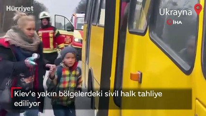 Kiev’e yakın bölgelerdeki sivil halk tahliye ediliyor