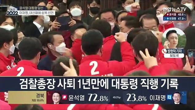 윤석열 48.6%로 제20대 대통령 당선…역대 최소차