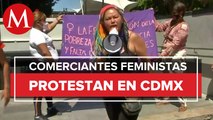 Protestan feministas por falta de espacios comerciales en CdMx