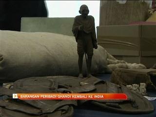 Barangan peribadi Ghandi kembali ke India