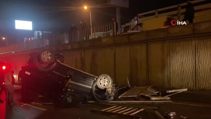 Ticari araç alt geçide düştü: 4 yaralı