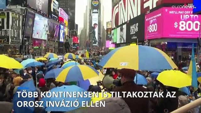 Több kontinensen is tüntettek az ukrán nép mellett, az orosz invázió ellen