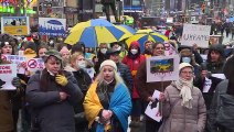 Protestos contra a invasão russa na Ucrânia dos EUA a Israel