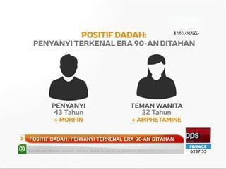 Positif dadah: Penyanyi terkenal era 90-an ditahan