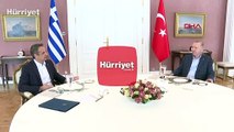 Cumhurbaşkanı Erdoğan, Yunanistan Başbakanı Miçotakis ile görüşüyor