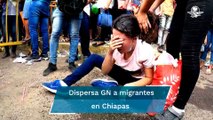 Guardia Nacional lanza gas a migrantes