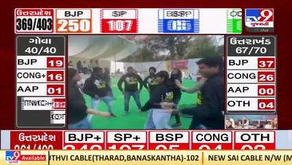#UPElectionResult2022 LIVE updates_ In early trends, BJP leading on 250 seats in UP _ Tv9Gujarati