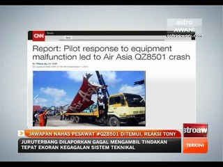 Jawapan kepada nahas pesawat #QZ8501 ditemui, reaksi Tony