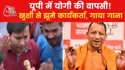 Party workers are prepared to celebrate BJP's historical win