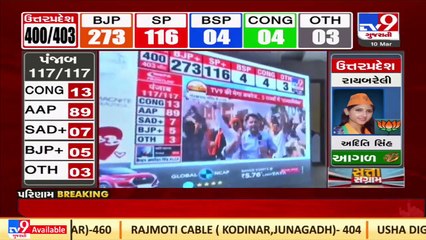 Uttar Pradesh Election Results 2022 _ BJP looks set for strong win, celebration begins _ Tv9Gujarati