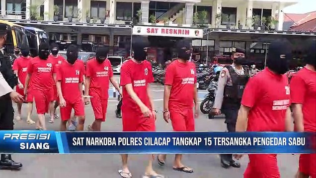 Polres Cilacap menangkap 15 tersangka yang diduga menjadi pengedar dan pemakai narkoba di Cilacap