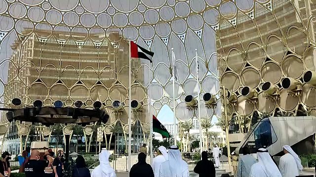 Flag hoisting - Dubai Police trumpeter