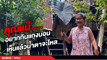 (คลิป) คุณแม๊....อยากกินแกงบอน เห็นแล้วน้ำตาจะไหล